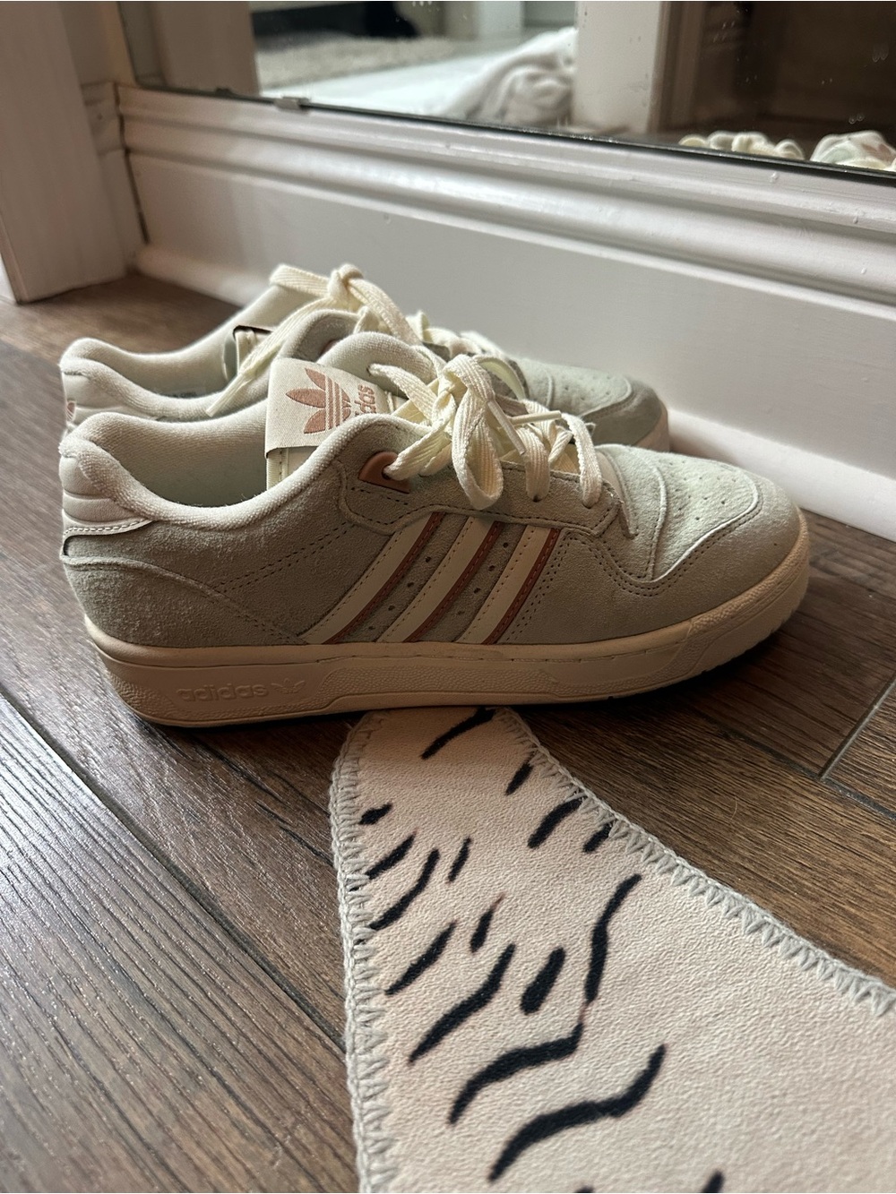 adidas Suede Sneakers with Blush Accent